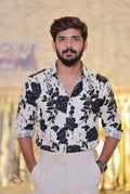 Imported Printed Stone Party Wear Shirt