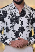Imported Printed Stone Party Wear Shirt