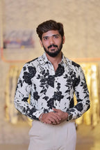 Imported Printed Stone Party Wear Shirt
