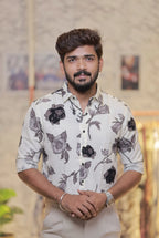 Imported Printed Stone Party Wear Shirt