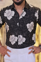 Imported Printed Stone Party Wear Shirt