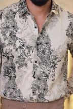 Imported Printed Stone Party Wear Shirt