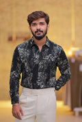 Imported Printed Stone Party Wear Shirt