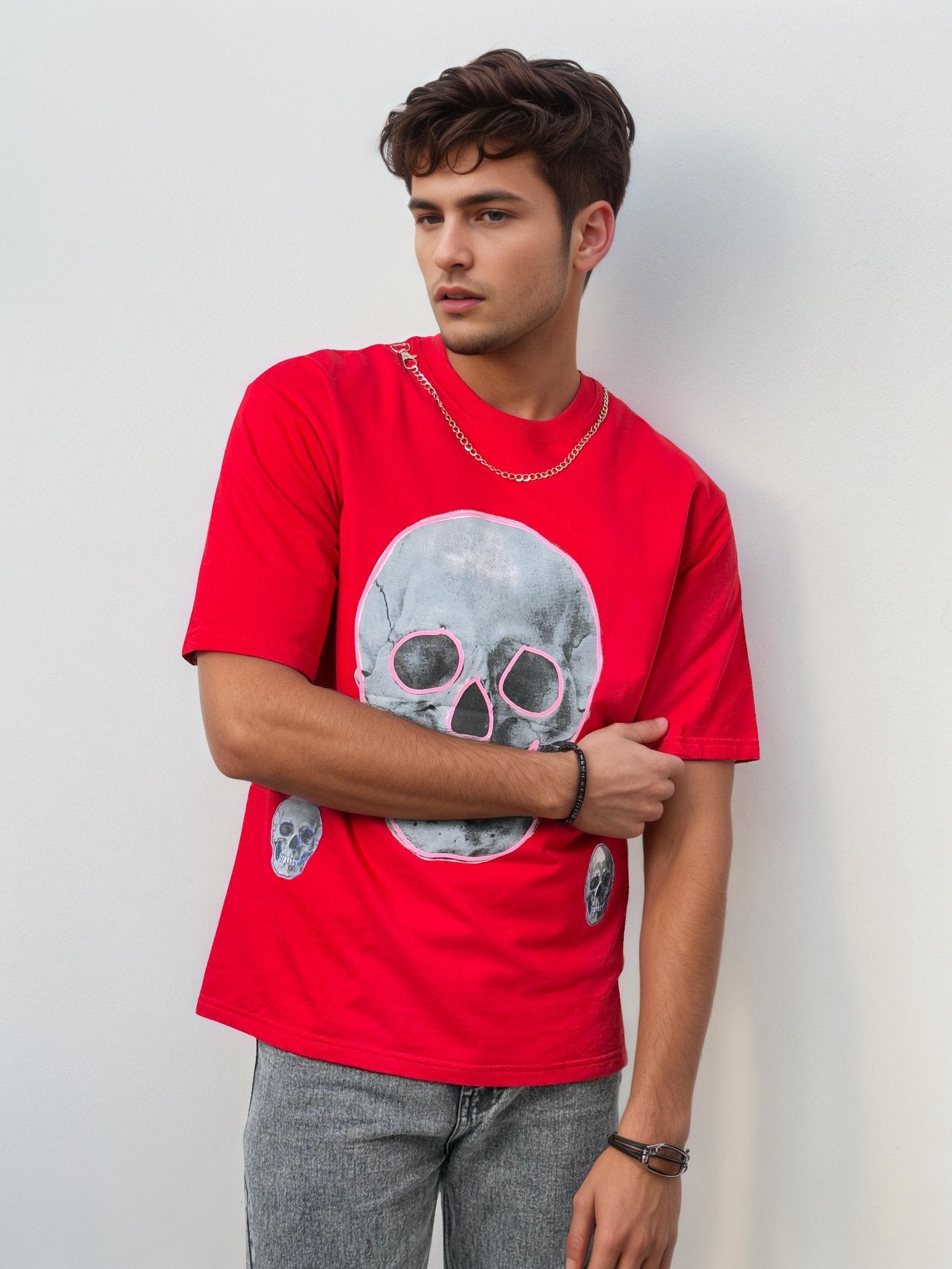 Urban Skull Drop Shoulder T-Shirt