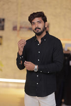 Black Linen Full-Hand Shirt
