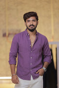 Purple Linen Full-Hand Shirt
