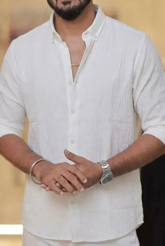 White Linen Full-Hand Shirt