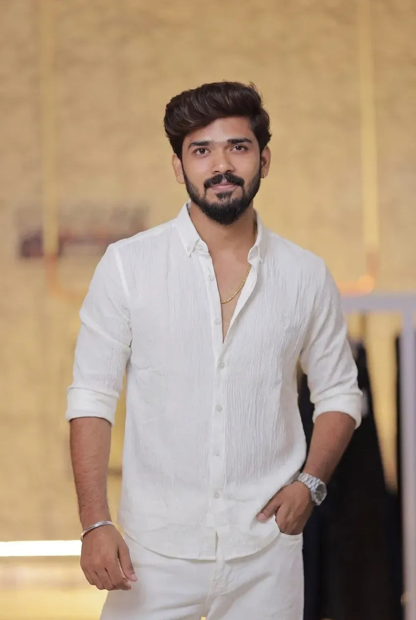 White Linen Full-Hand Shirt