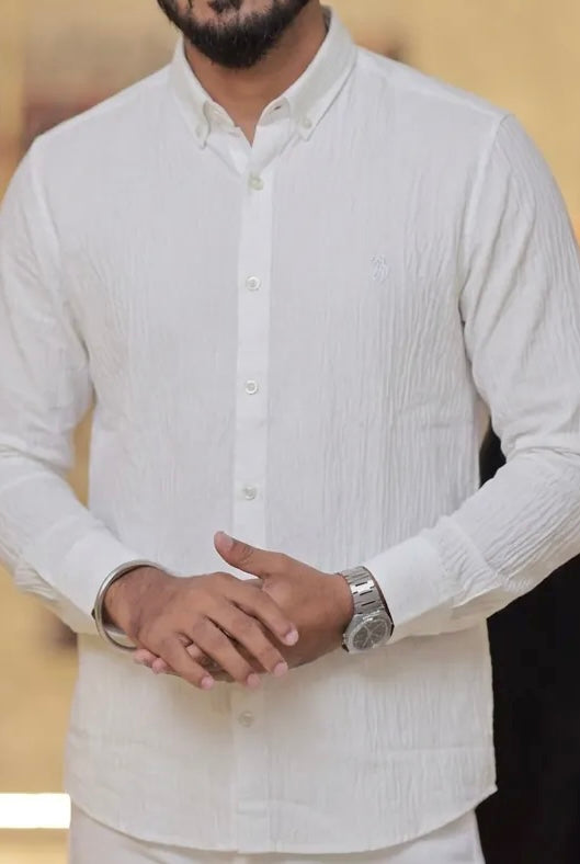 White Linen Full-Hand Shirt