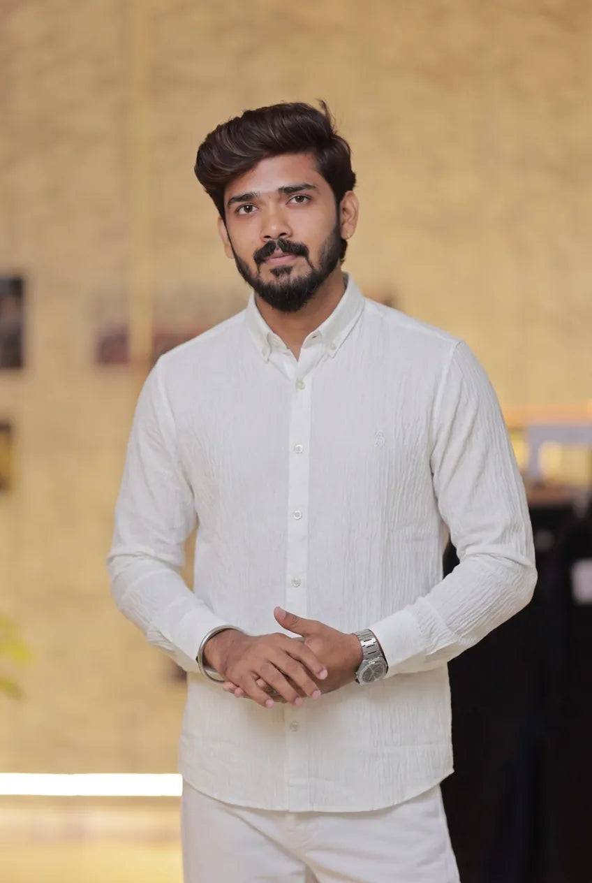 White Linen Full-Hand Shirt