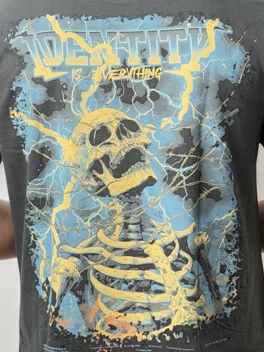 Printed Half-Hand Drop Shoulder T-Shirt