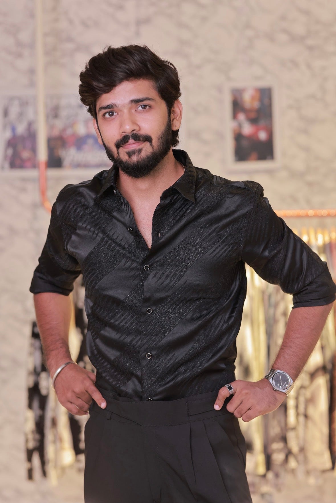 Black Self-Designed Shirt