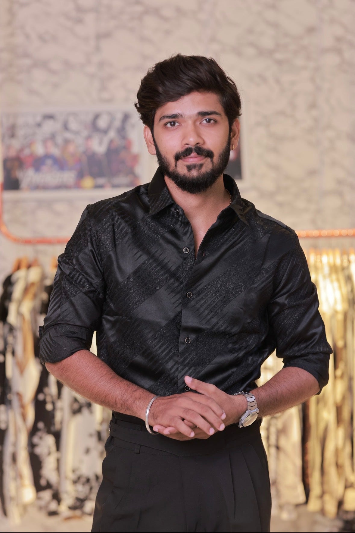 Black Self-Designed Shirt