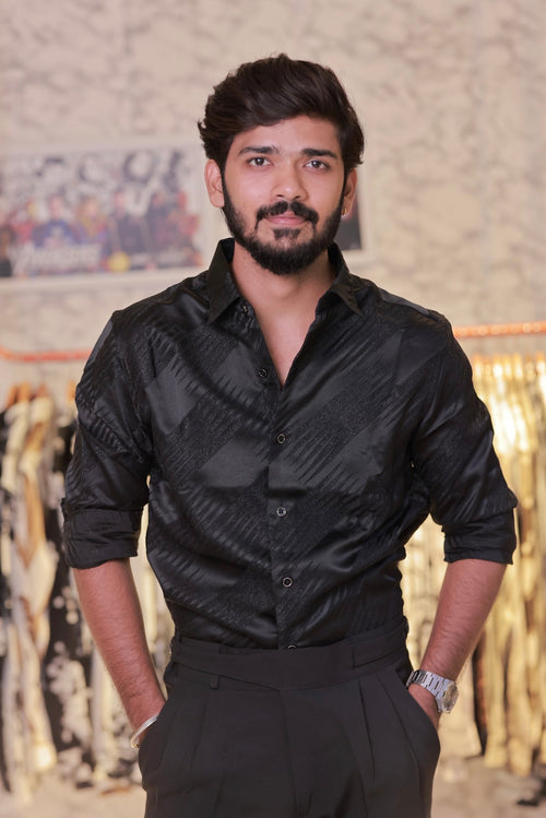 Black Self-Designed Shirt