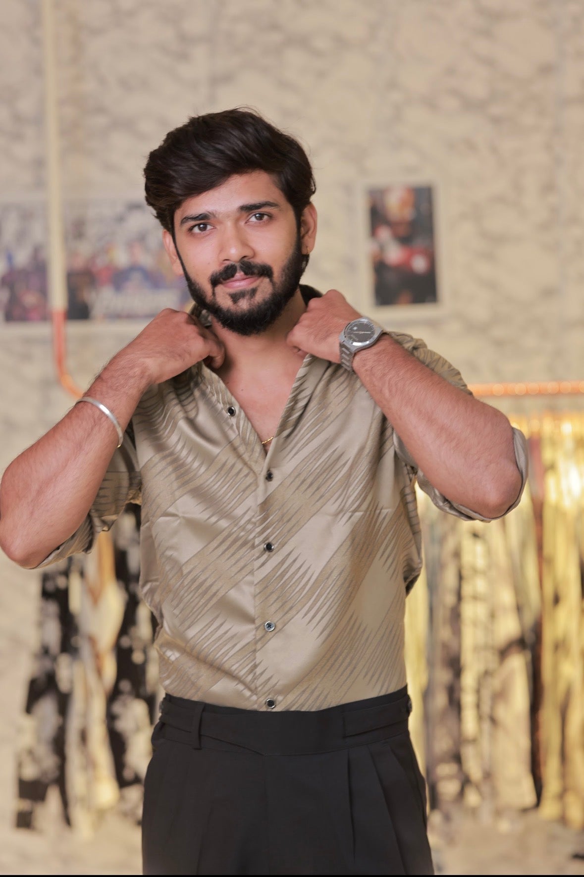 Olive green Self-Designed Shirt