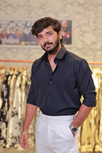 Navy-Blue Plain-Formal Shirt
