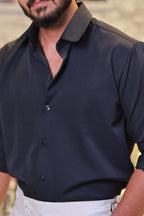 Navy-Blue Plain-Formal Shirt