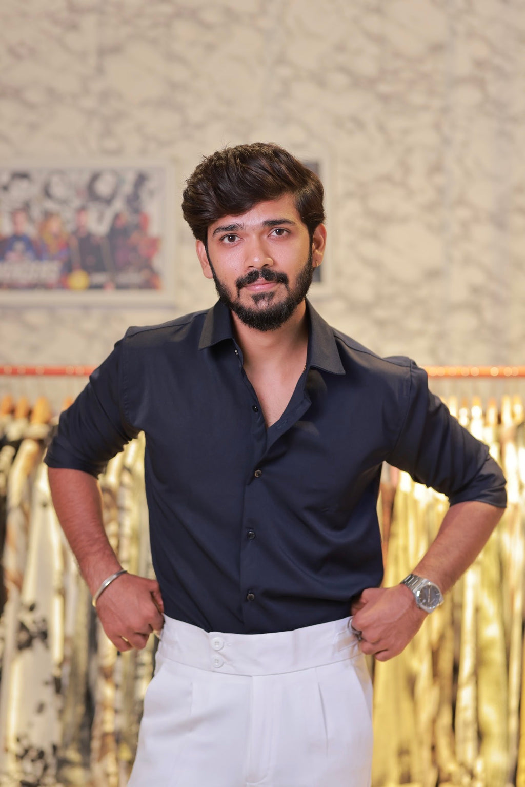 Navy-Blue Plain-Formal Shirt
