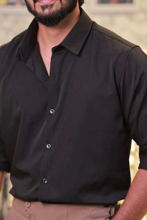 Black Plain Formal Shirt