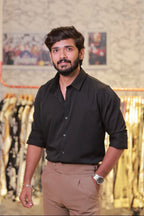 Black Plain Formal Shirt