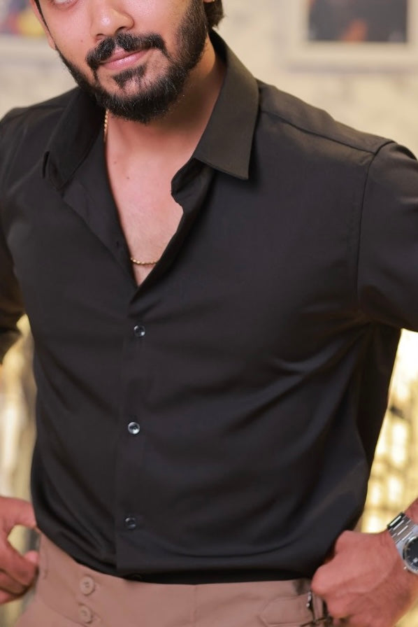 Black Plain Formal Shirt