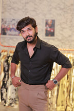 Black Plain Formal Shirt