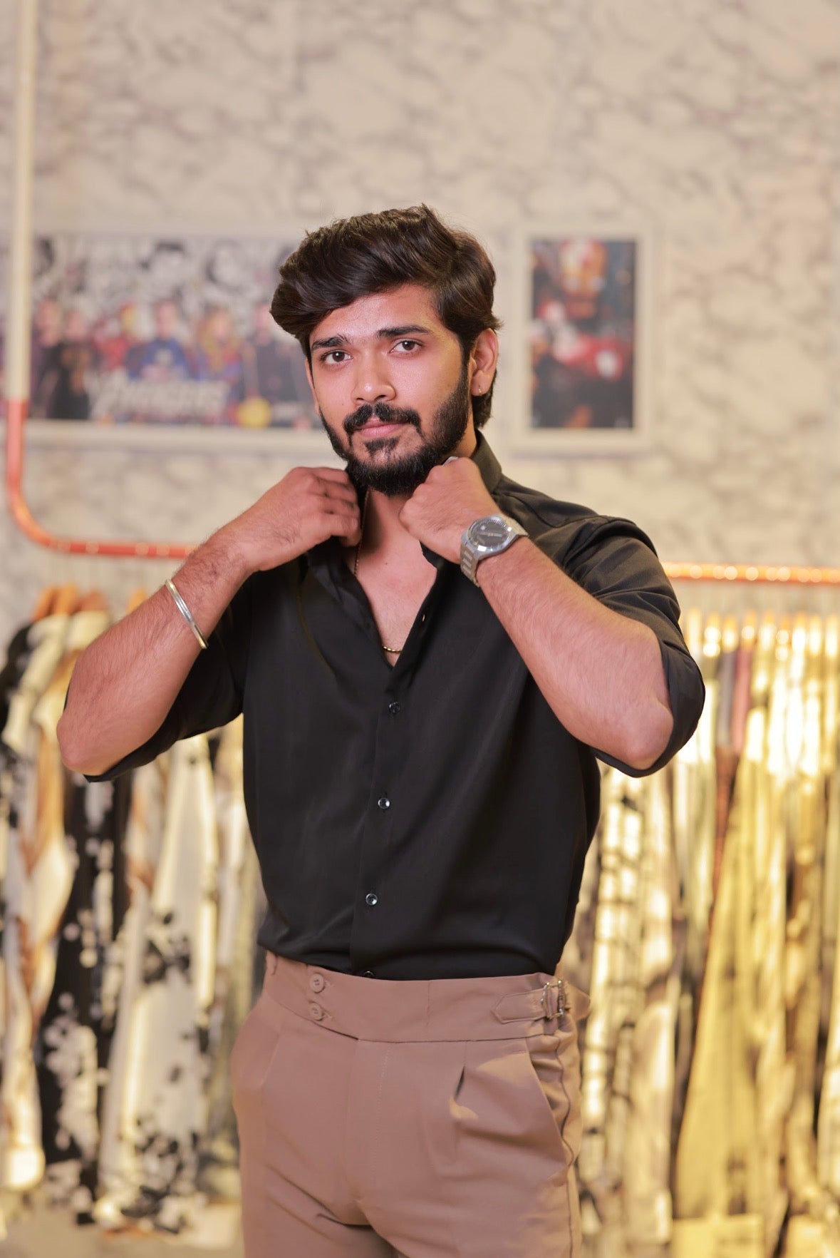 Black Plain Formal Shirt