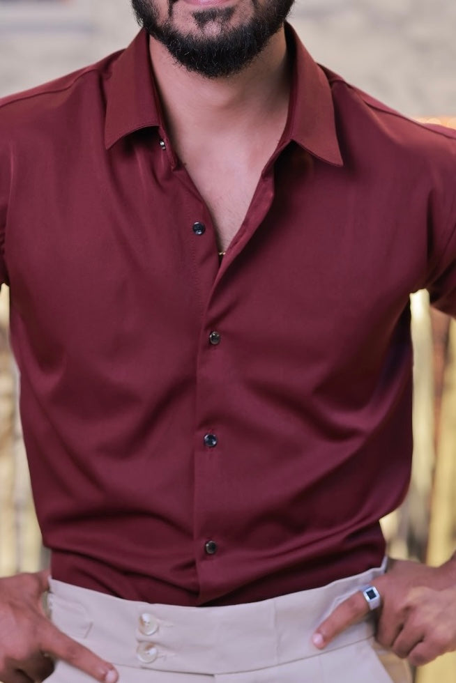 Wine Plain-Formal Shirt