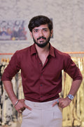 Wine Plain-Formal Shirt