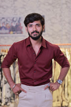 Wine Plain-Formal Shirt