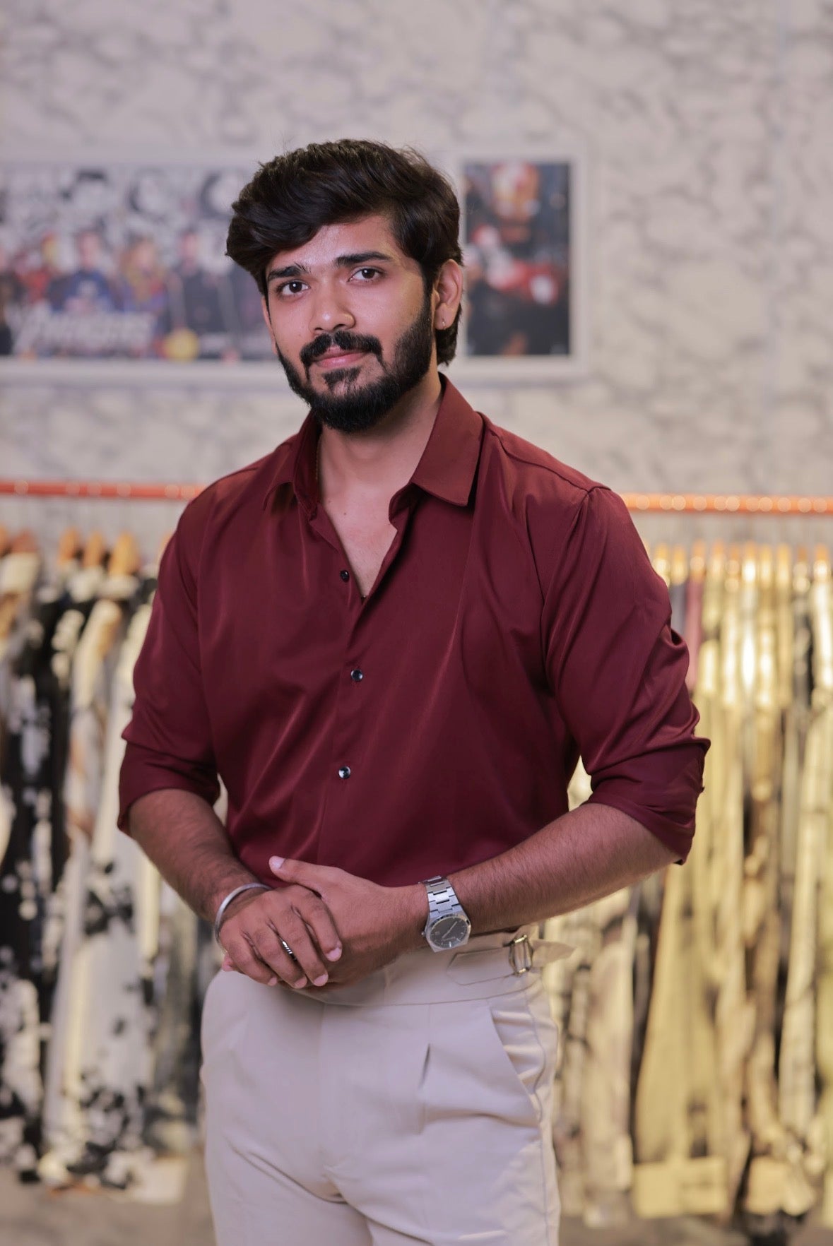 Wine Plain-Formal Shirt
