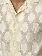 Beige Half-Hand Printed Shirt
