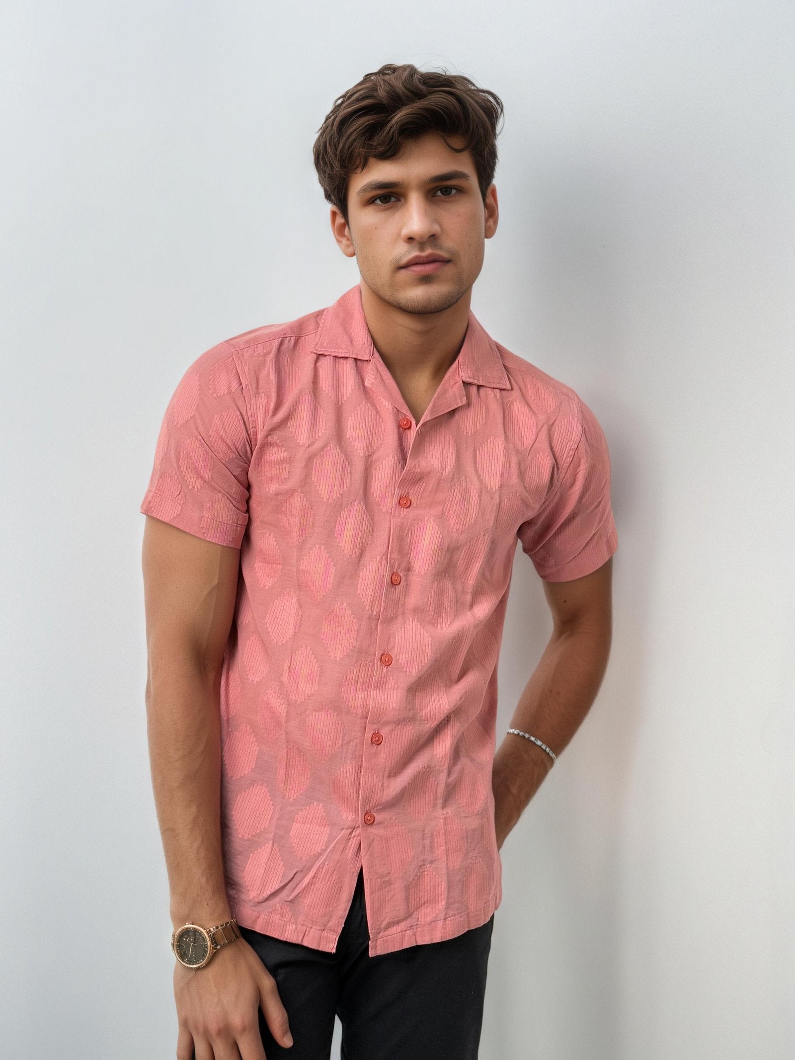 Pink Half-Hand Printed Shirt