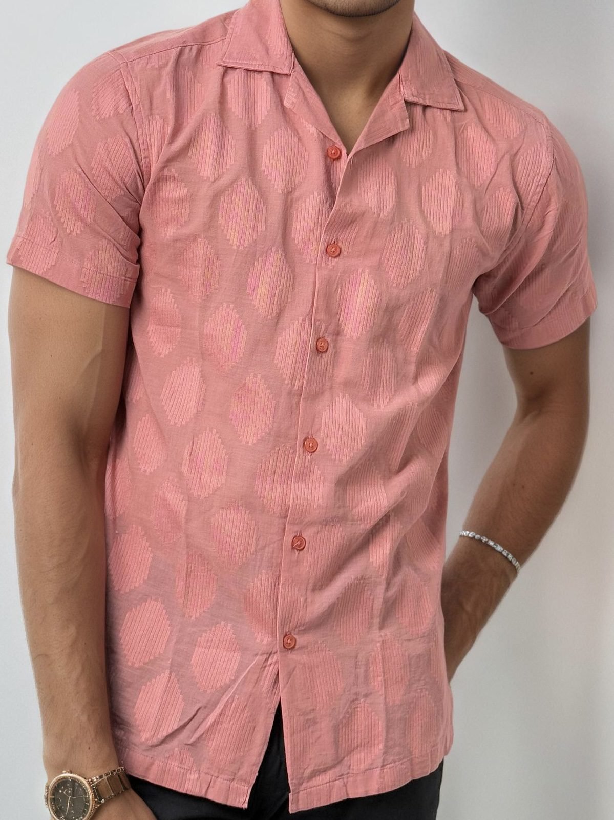 Pink Half-Hand Printed Shirt