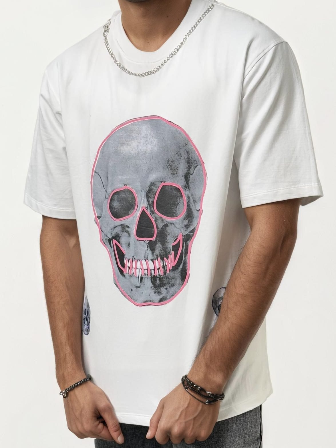 Urban Skull Drop Shoulder T-Shirt