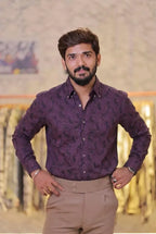 Wine Self-Designed Party Wear Shirt