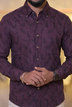 Wine Self-Designed Party Wear Shirt