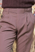 Brown Buttoned Gurkha Trousers