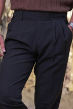 Black Buttoned Gurkha Trousers