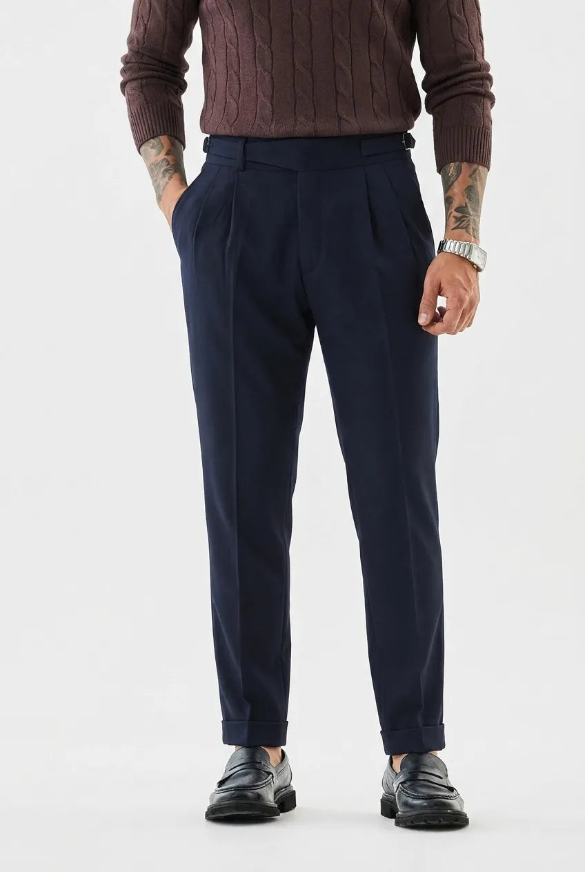 Black Buttoned Gurkha Trousers