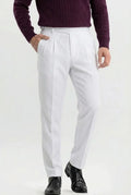 White Buttoned Gurkha Trousers