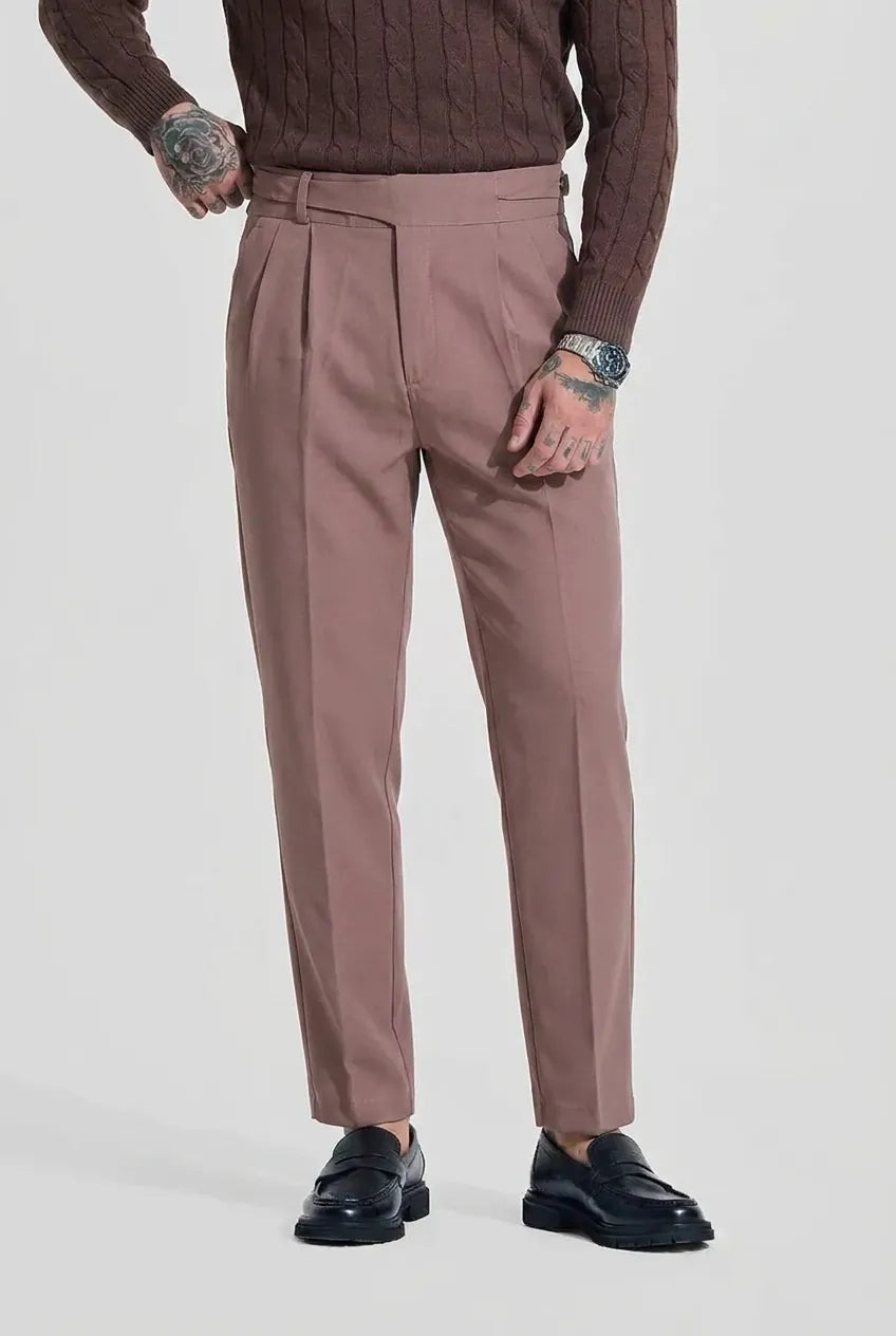 Brown Buttoned Gurkha Trousers