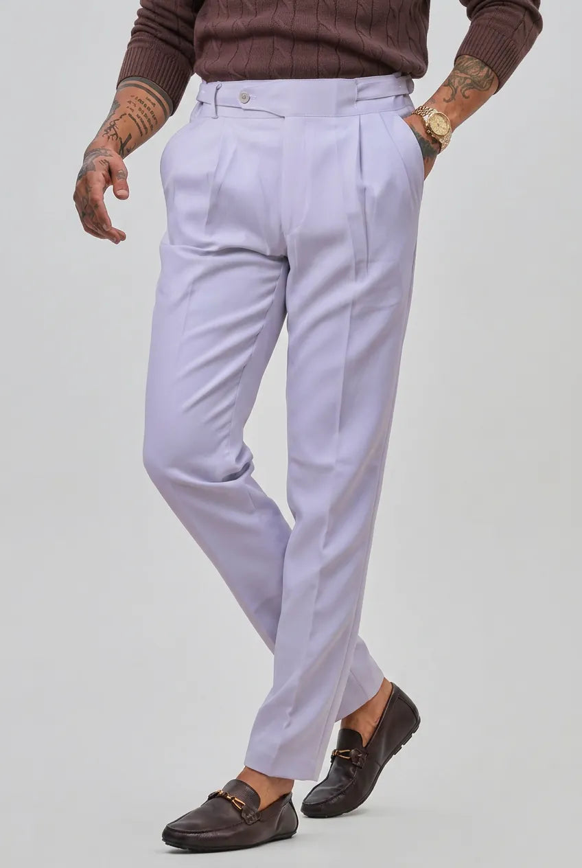 White Buttoned Gurkha Trousers