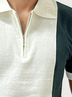Green Old Money Zipper T-Shirt