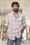 Linen Checked Full-Hand Shirt