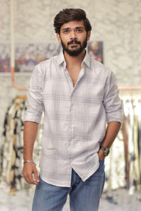 Linen Checked Full-Hand Shirt