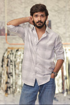 Linen Checked Full-Hand Shirt