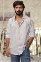 Linen Checked Full-Hand Shirt