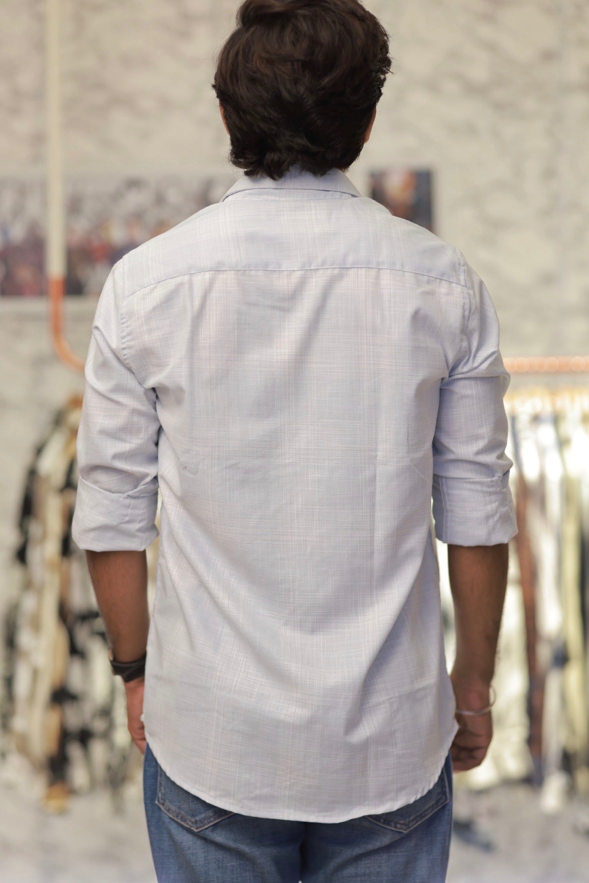Linen Checked Full-Hand Shirt