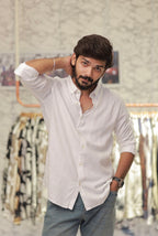 White Striped Full-Hand Shirt
